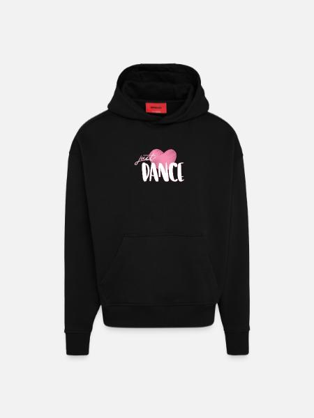 danse - Sweat à capuche bio épais oversize fabriqué en UE - SOLID BLACK