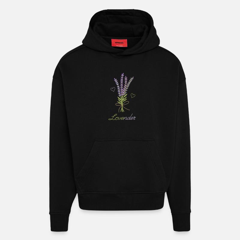 Liebe und Lavendel – Lovender - Hoodie- made by SPREAD  - SOLID BLACK
