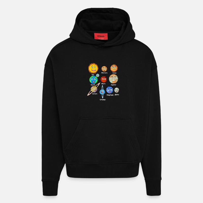 Planeten des Sonnensystems - Hoodie- made by SPREAD  - SOLID BLACK