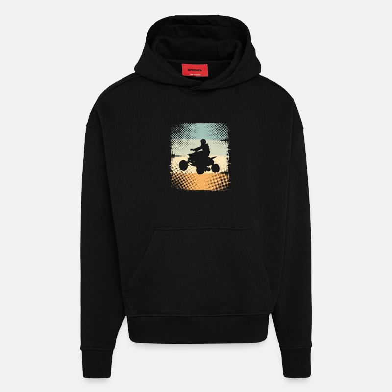 Quad - Sweat à capuche bio épais oversize fabriqué en UE - SOLID BLACK