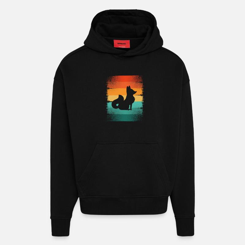 Renard - Sweat à capuche bio épais oversize fabriqué en UE - SOLID BLACK