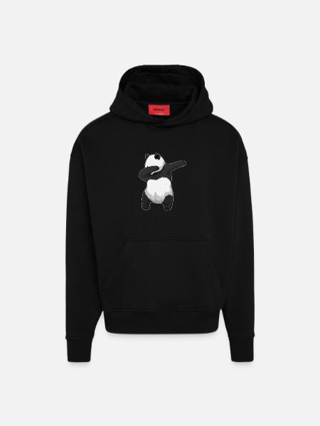 Panda Hip Hop Tanz - Hoodie- made by SPREAD - SOLID BLACK