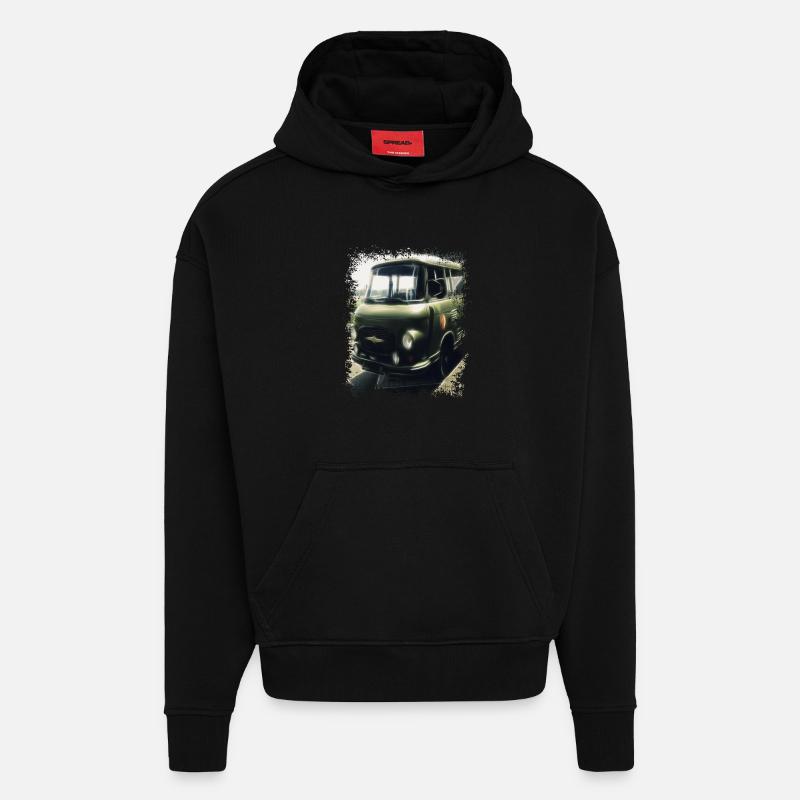 Barkas - NVA - GDR - Transporter - Hoodie- made by SPREAD  - SOLID BLACK