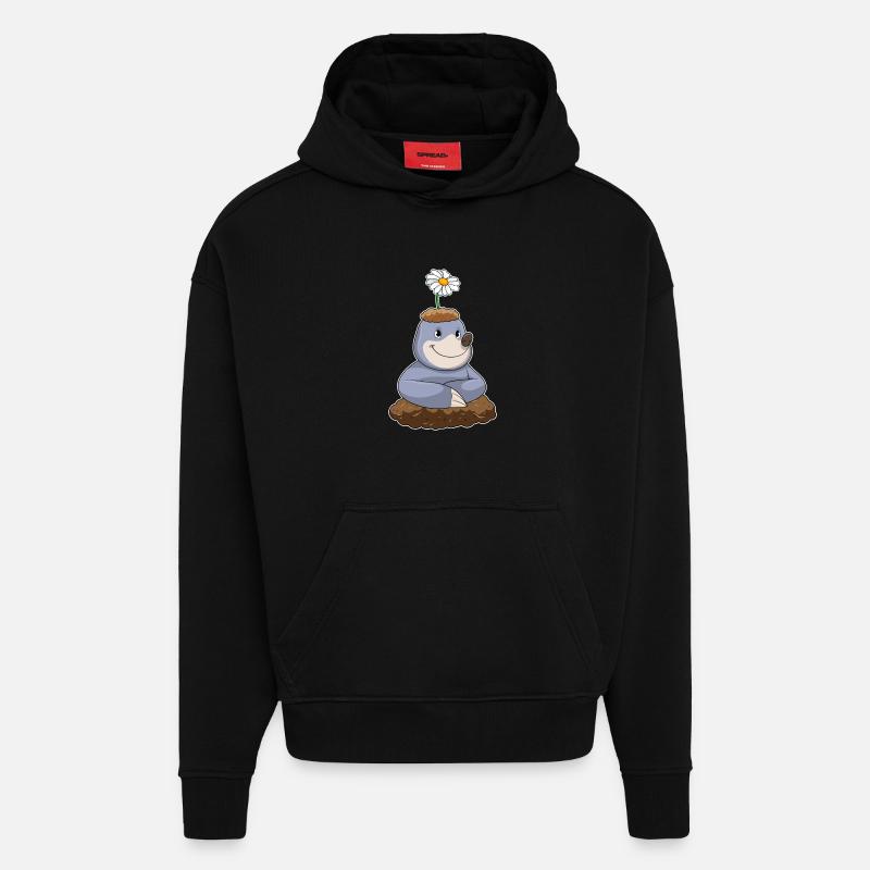Maulwurf Gänseblümchen - Hoodie- made by SPREAD - SOLID BLACK