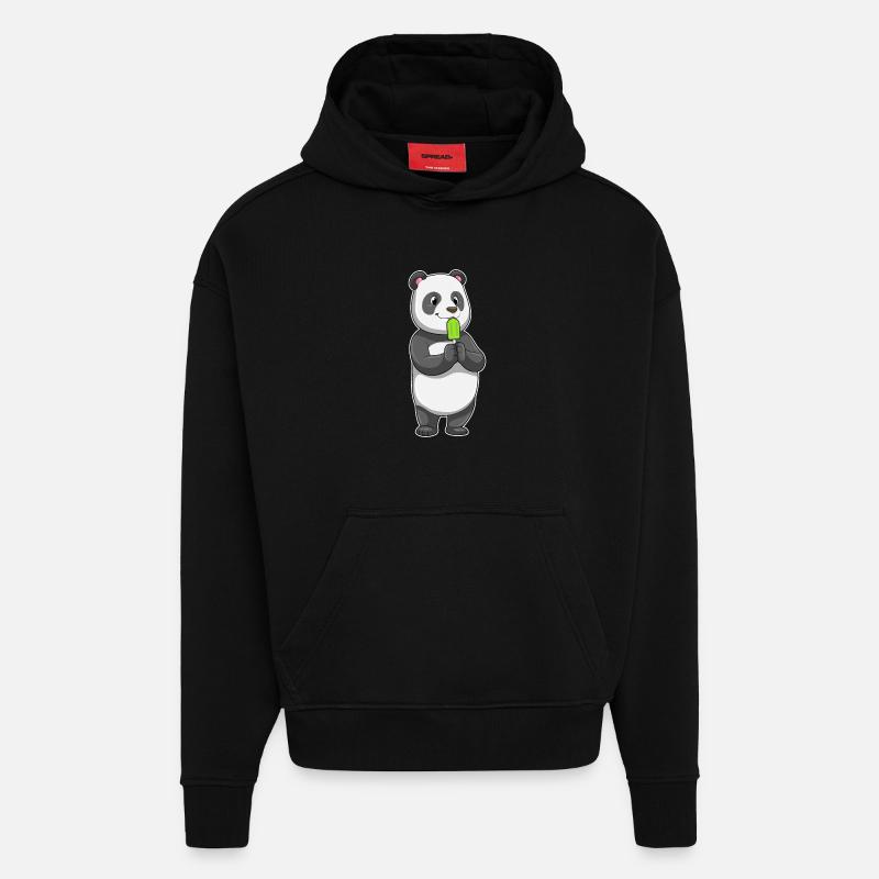 Panda Popsicles - Hoodie- made by SPREAD - SOLID BLACK