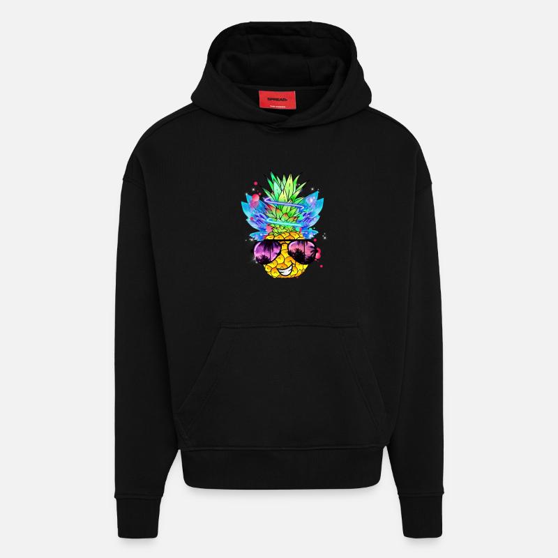 Ananas Kunst - Hoodie- made by SPREAD  - SOLID BLACK