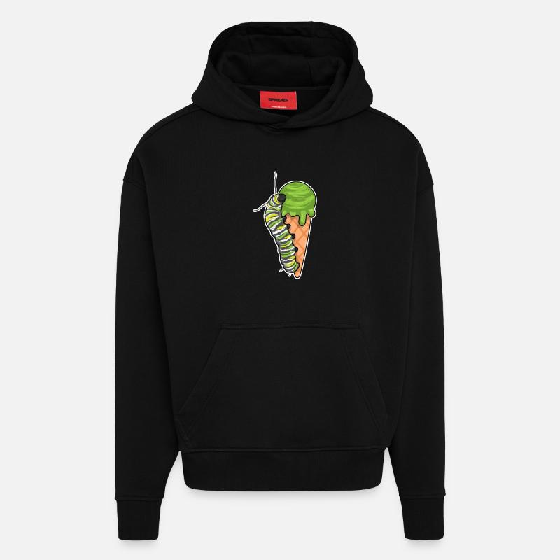 Caterpillar Ice - Hoodie- made by SPREAD - SOLID BLACK