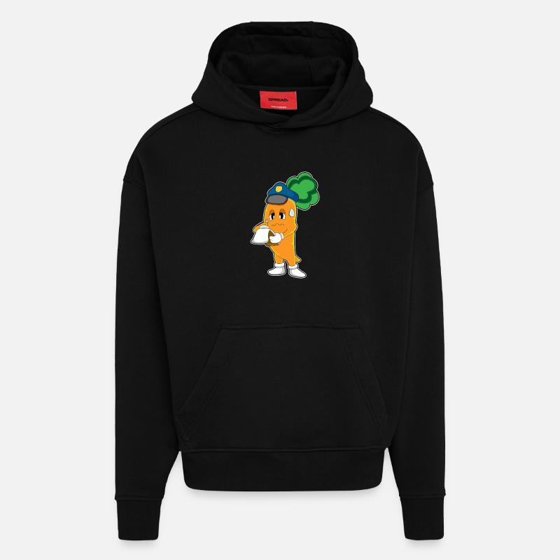 Carrot Politesse Billets - Sweat à capuche bio épais oversize fabriqué en UE - SOLID BLACK