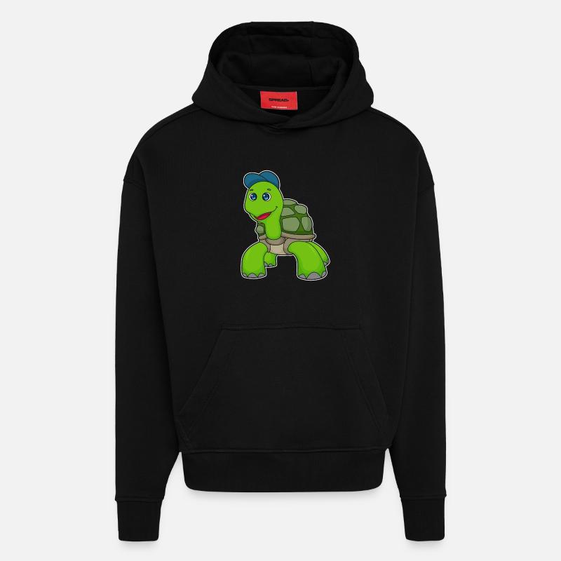 Schildkröte Cap - Hoodie- made by SPREAD - SOLID BLACK