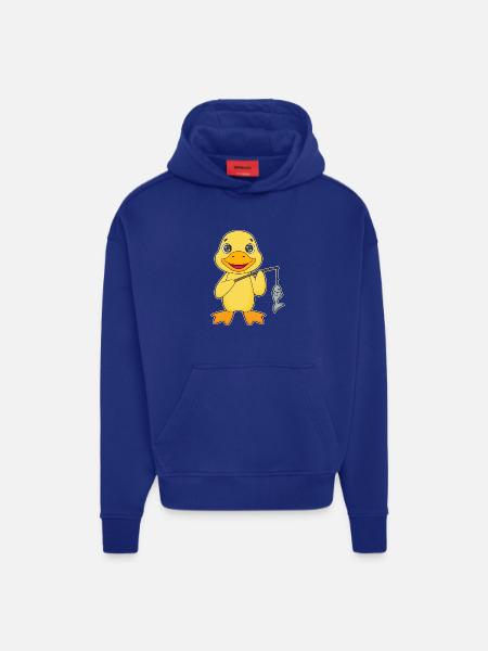 Duck Angler Fish Fishing - Hoodie- made by SPREAD  - SOLID BLACK