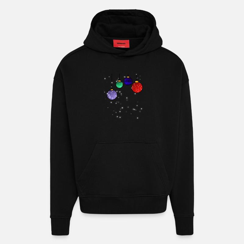 Christbaumkugeln mit Schneeflocken - Hoodie- made by SPREAD  - SOLID BLACK