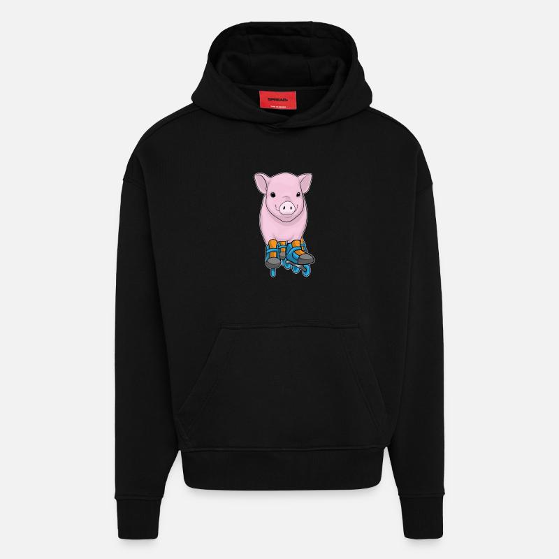 Schwein Inline skating Inline skates - Hoodie- made by SPREAD  - SOLID BLACK