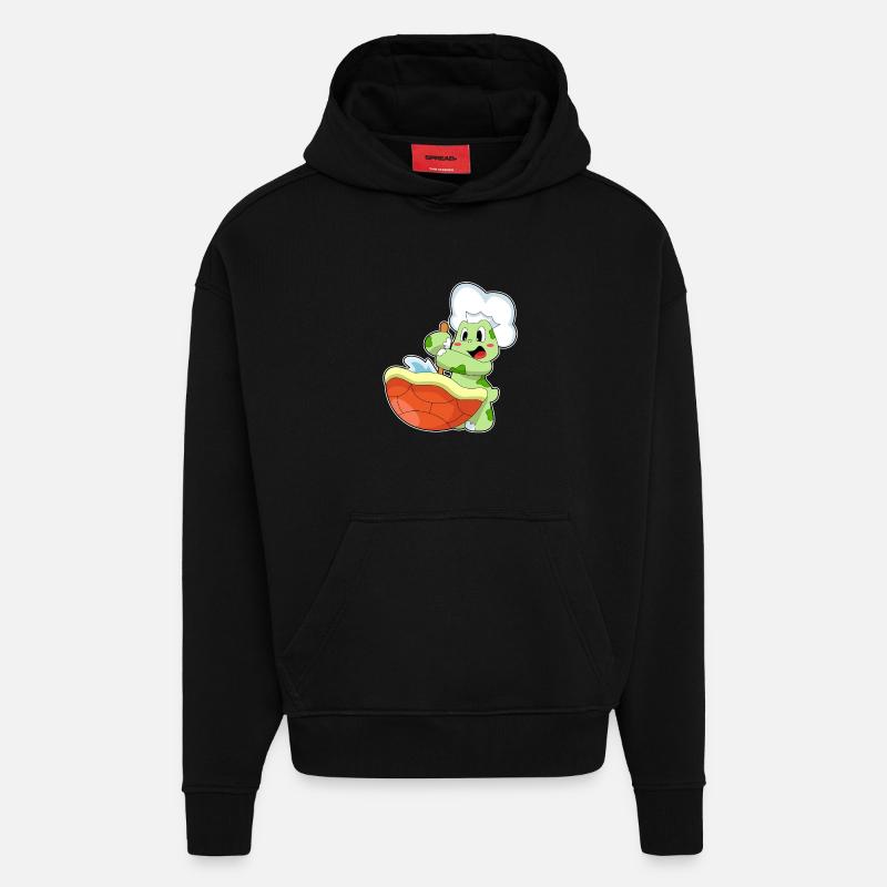 Marmite de tortue - Sweat à capuche bio épais oversize fabriqué en UE - SOLID BLACK