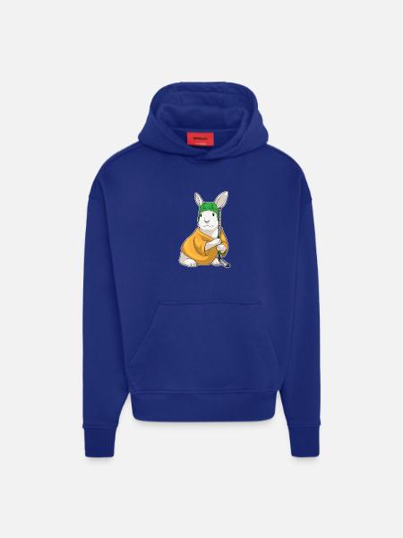 Rabbit Ice Hockey Sticks - Hoodie- made by SPREAD - SOLID BLACK