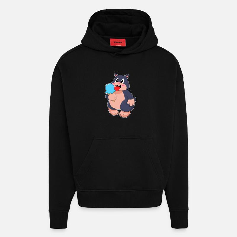 Maulwurf Waffeleis - Hoodie- made by SPREAD  - SOLID BLACK