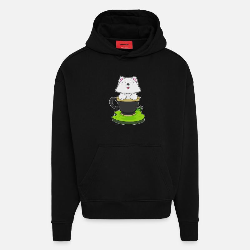 Coupe Cat - Sweat à capuche bio épais oversize fabriqué en UE - SOLID BLACK