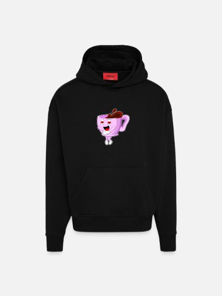 cup of coffee - Hoodie- made by SPREAD - SOLID BLACK