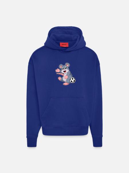 Mouse Soccer Player Soccer - Hoodie- made by SPREAD  - SOLID BLACK