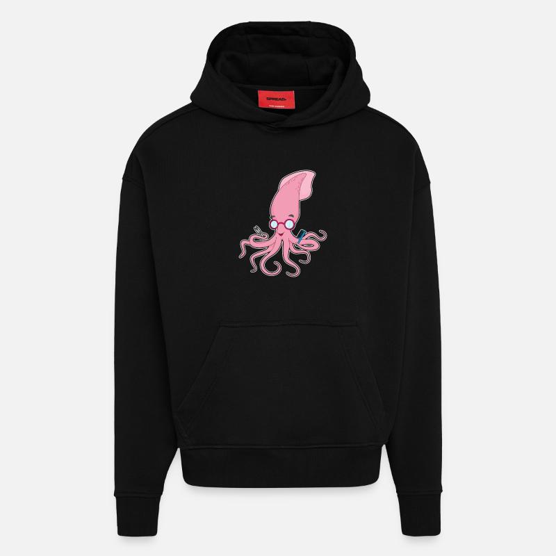 Calmar Coiffeur Ciseaux - Sweat à capuche bio épais oversize fabriqué en UE - SOLID BLACK