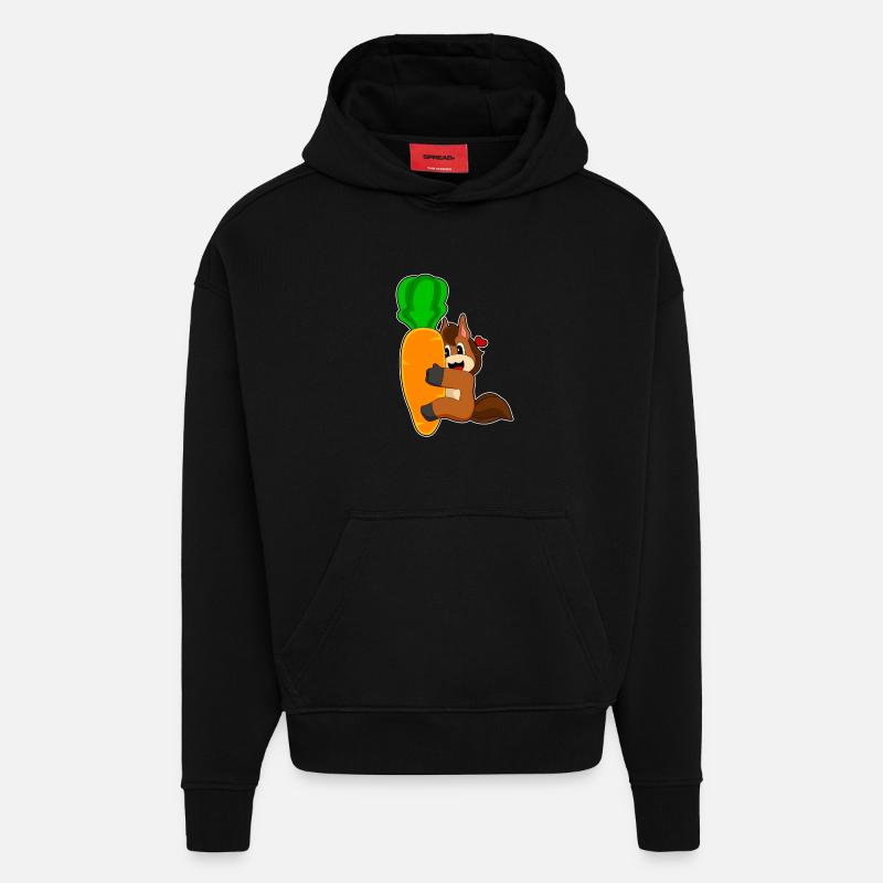 Pferd Karotte - Hoodie- made by SPREAD - SOLID BLACK