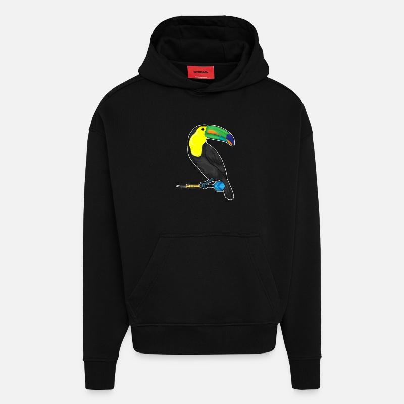 Toucan Dart Dart - Sweat à capuche bio épais oversize fabriqué en UE - SOLID BLACK