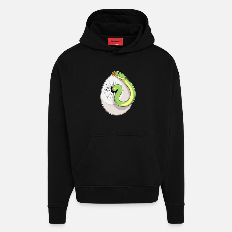 Schlange Ei Schnuller - Hoodie- made by SPREAD  - SOLID BLACK
