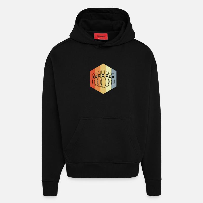 Quilles de bowling - Sweat à capuche bio épais oversize fabriqué en UE - SOLID BLACK
