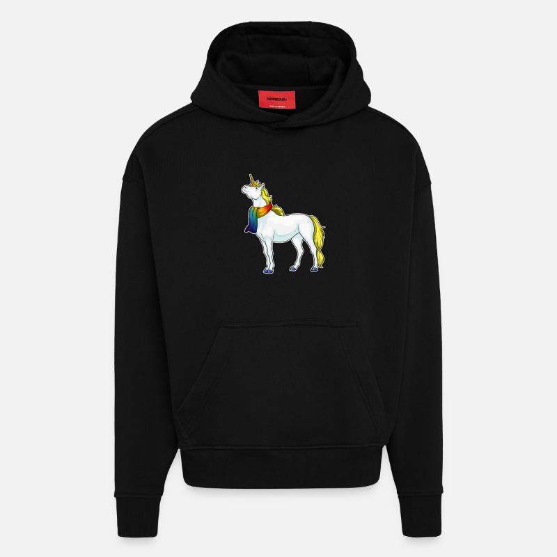 Einhorn Schal - Hoodie- made by SPREAD  - SOLID BLACK