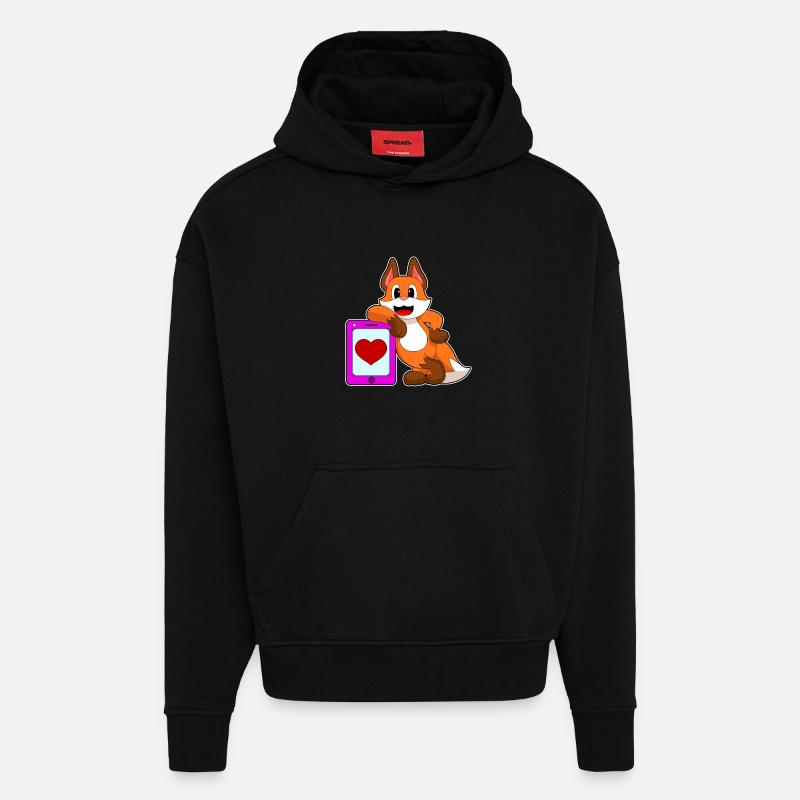 Fuchs Herz - Hoodie- made by SPREAD  - SOLID BLACK