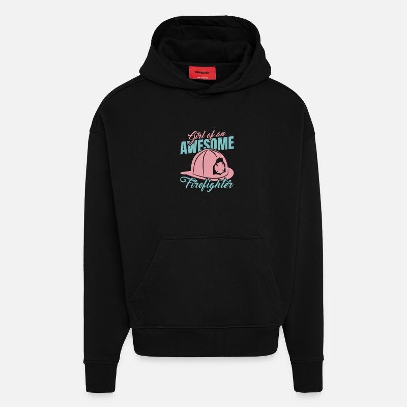 Mädchen eines tollen Feuerwehrmannes - Hoodie- made by SPREAD  - SOLID BLACK
