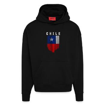 Flagge von Chile - Hoodie- made by SPREAD  - SOLID BLACK - Vorne