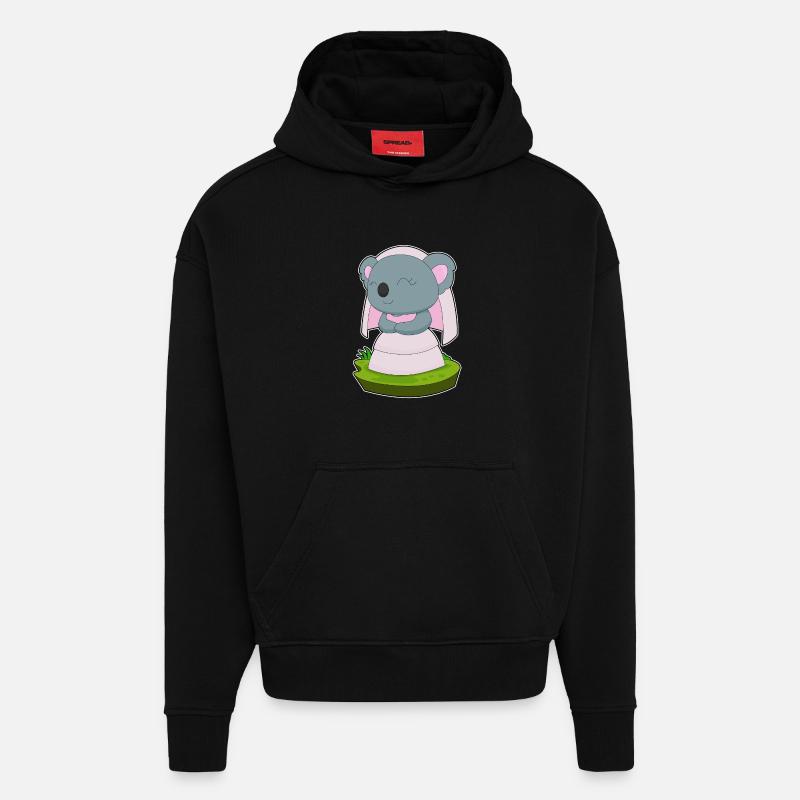 Voile de mariée Koala Mariage - Sweat à capuche bio épais oversize fabriqué en UE - SOLID BLACK