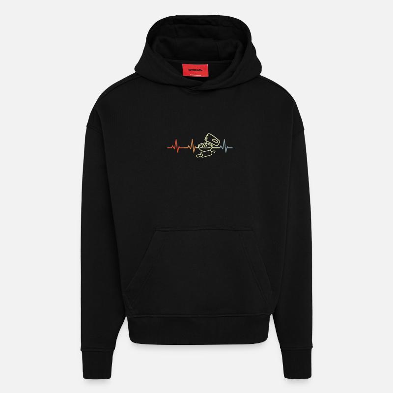 Gadget de cuisine Pulse - Sweat à capuche bio épais oversize fabriqué en UE - SOLID BLACK