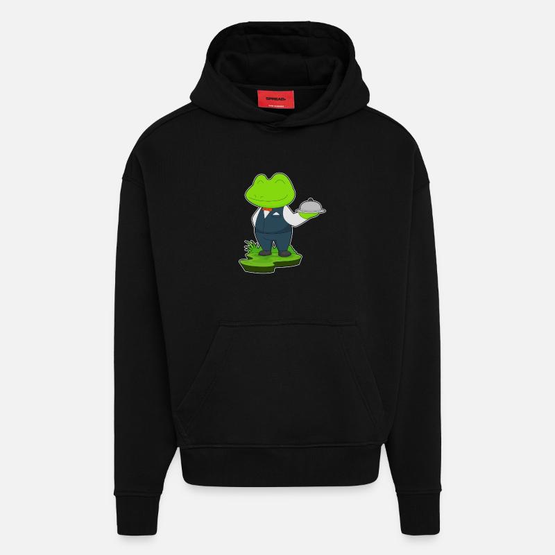 Frosch Kellner Servierplatte - Hoodie- made by SPREAD  - SOLID BLACK