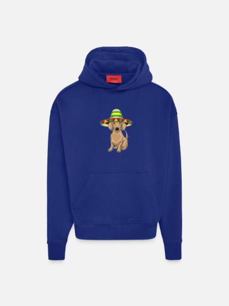 Dachshund Sombrero - Hoodie- made by SPREAD  - SOLID BLACK
