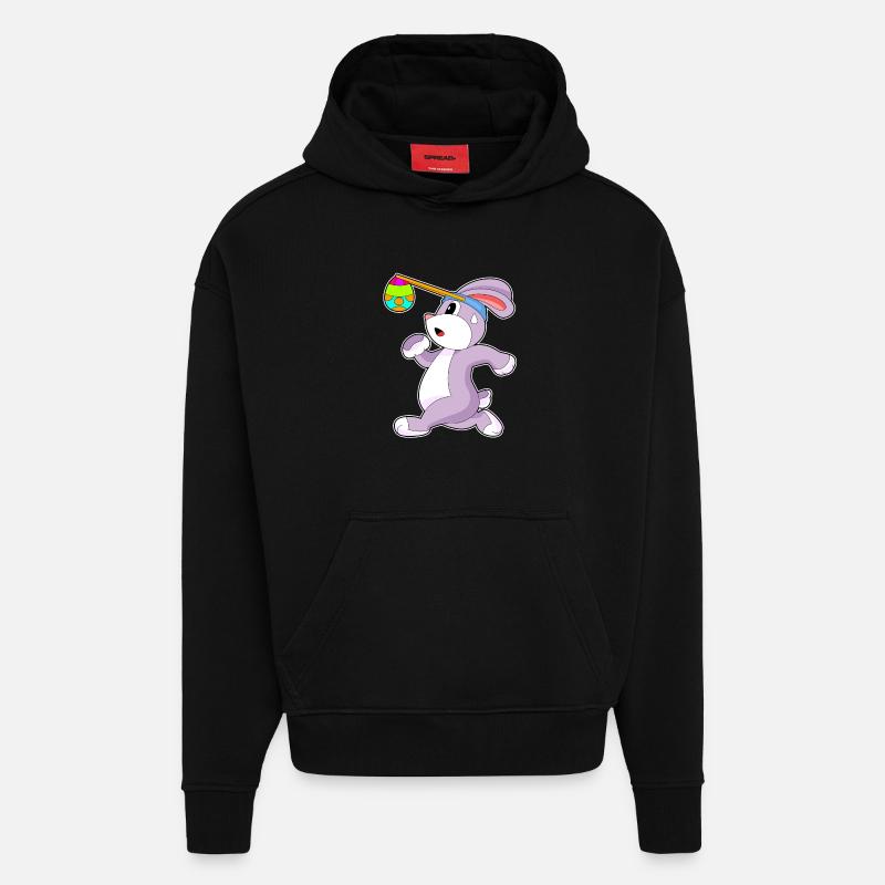 Bunny Easter Jogging - Hoodie- made by SPREAD - SOLID BLACK