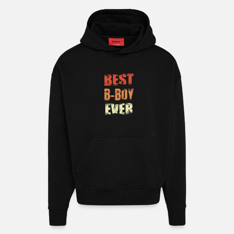 Meilleur B-Boy de tous les temps - Sweat à capuche bio épais oversize fabriqué en UE - SOLID BLACK