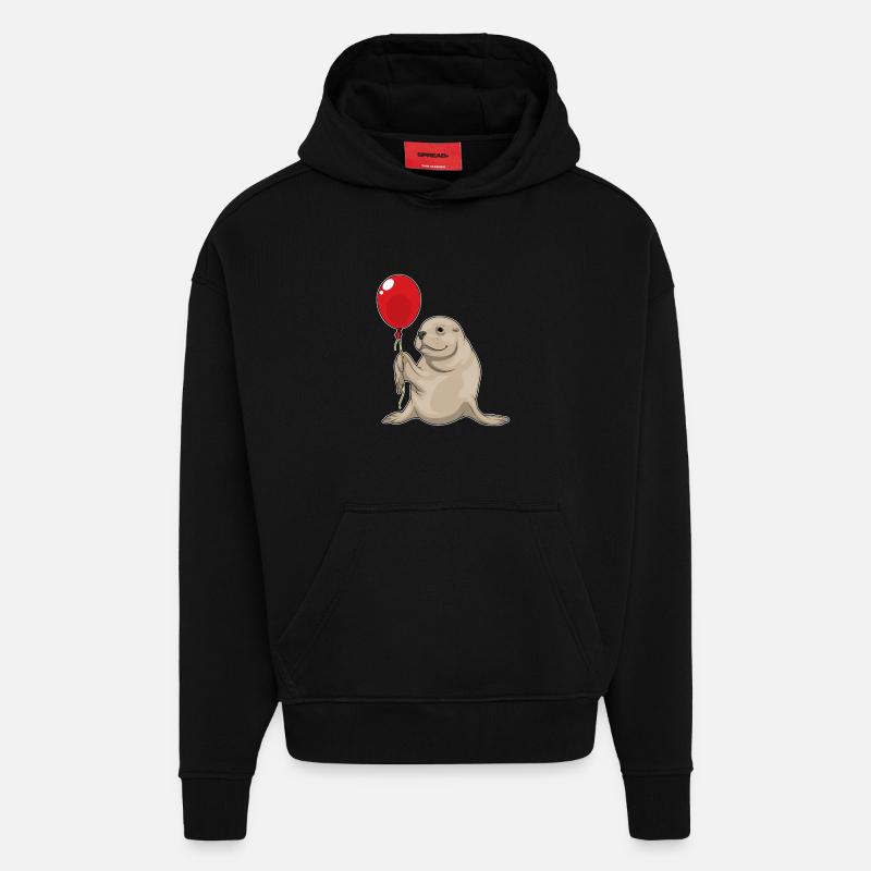 Seehund Luftballon - Hoodie- made by SPREAD - SOLID BLACK