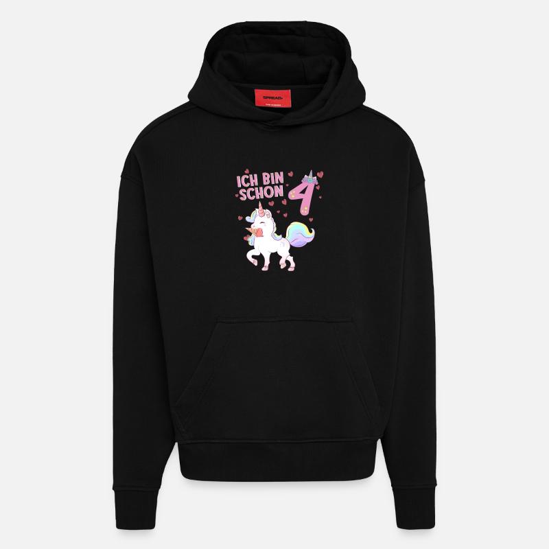 ich bin schon 4 - Hoodie- made by SPREAD  - SOLID BLACK