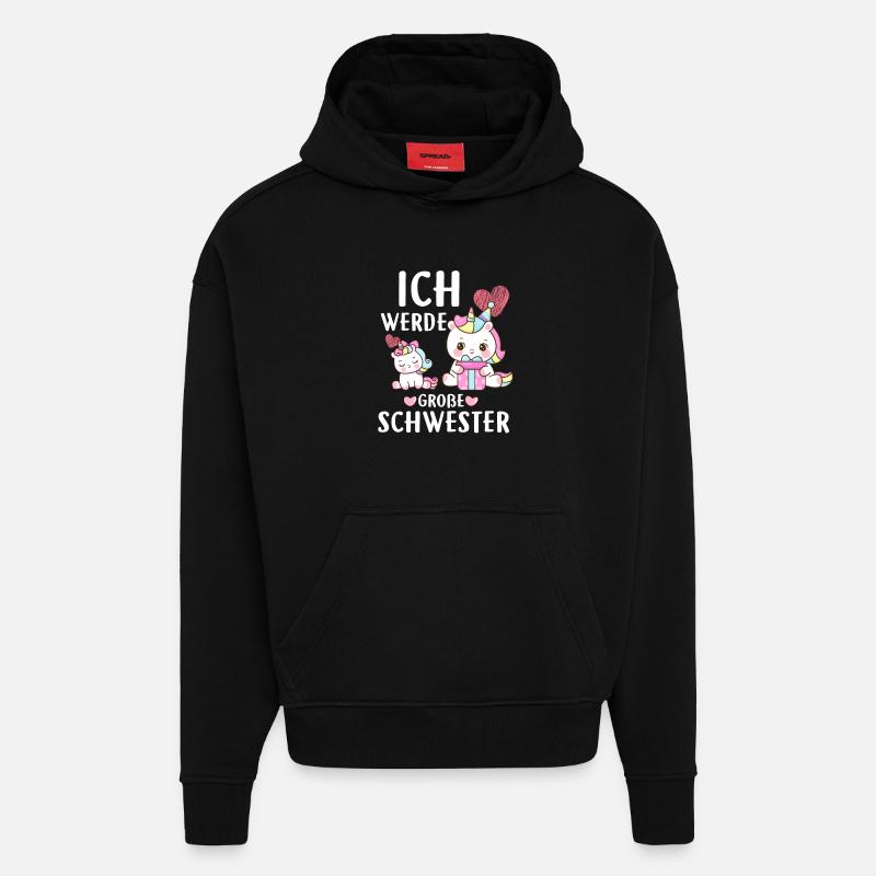 Ich Werde Eine Große Schwester - Hoodie- made by SPREAD  - SOLID BLACK