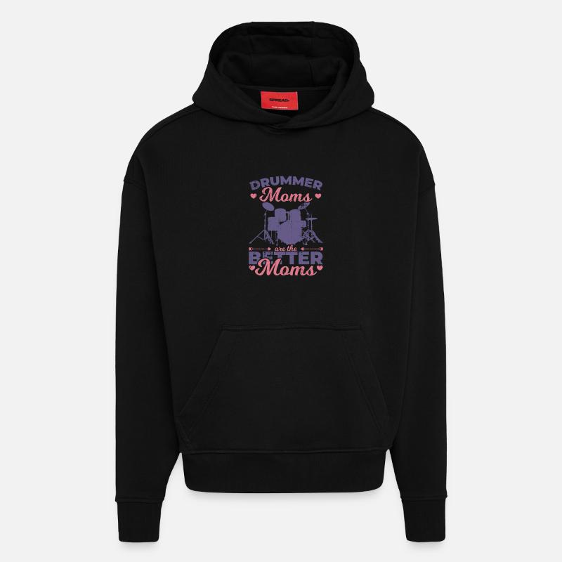 Drummer Mama - Hoodie- made by SPREAD  - SOLID BLACK