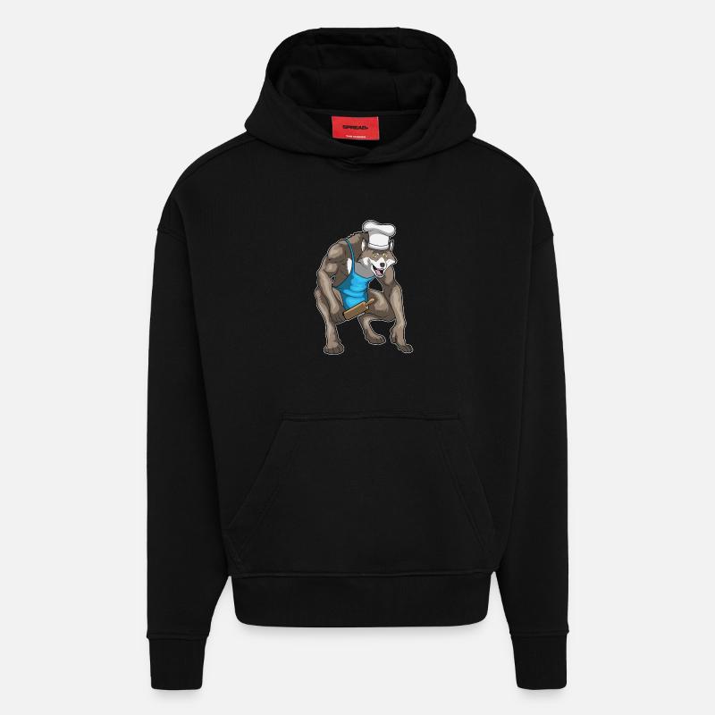 Werwolf Halloween Bäcker - Hoodie- made by SPREAD  - SOLID BLACK