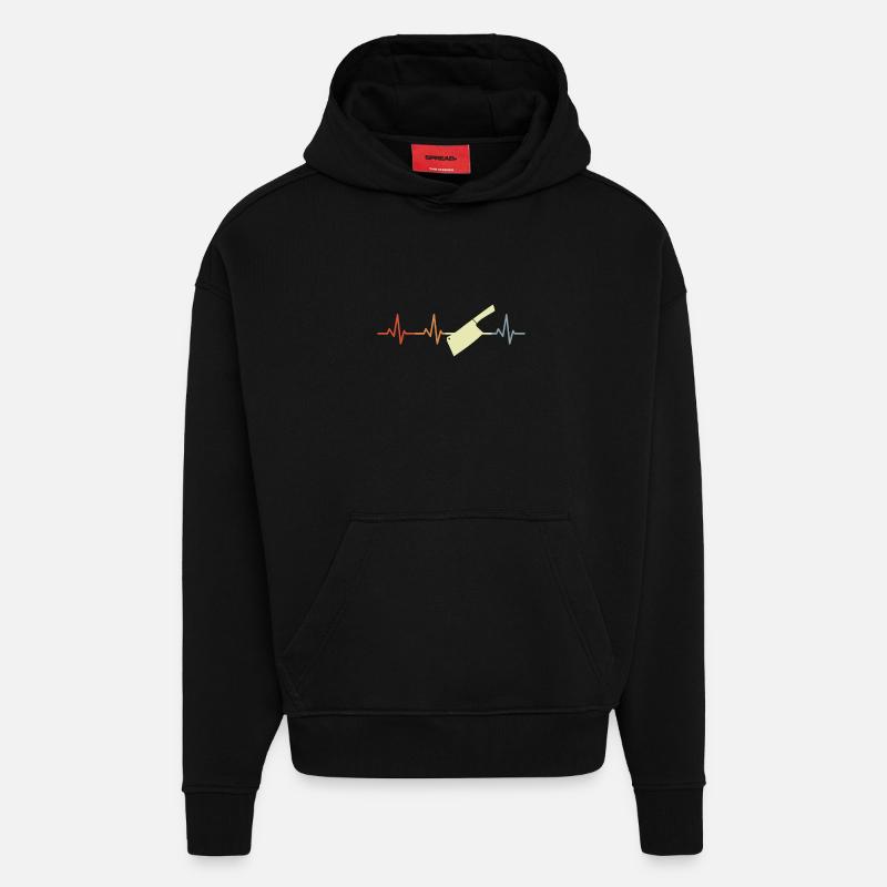 Palpitations du couperet - Sweat à capuche bio épais oversize fabriqué en UE - SOLID BLACK