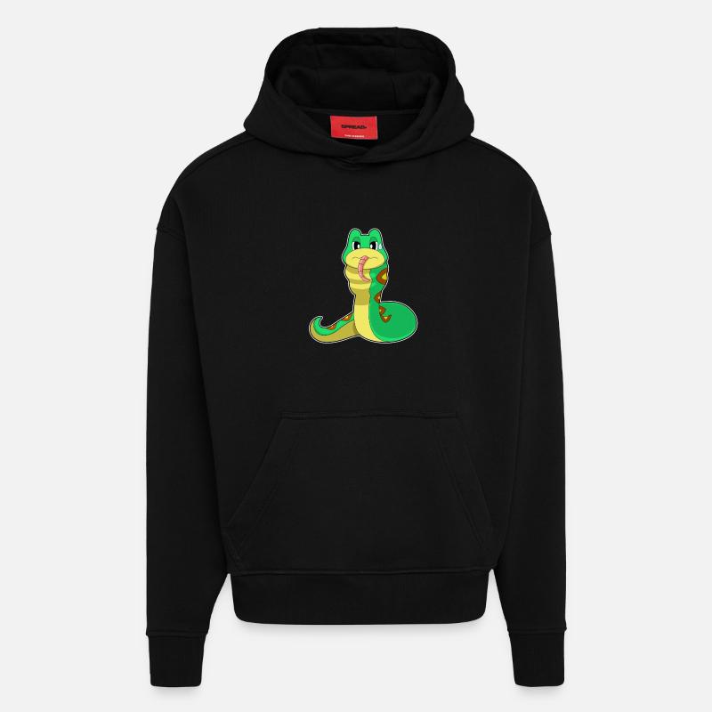 Nourriture pour serpents - Sweat à capuche bio épais oversize fabriqué en UE - SOLID BLACK