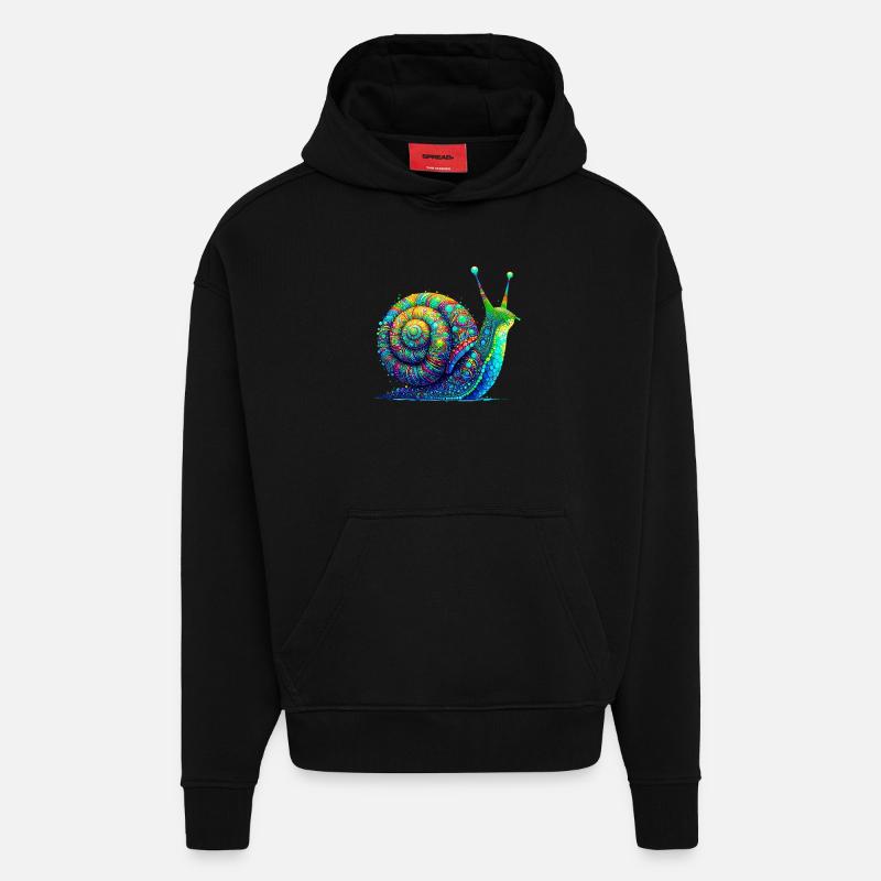 Escargot - Sweat à capuche bio épais oversize fabriqué en UE - SOLID BLACK