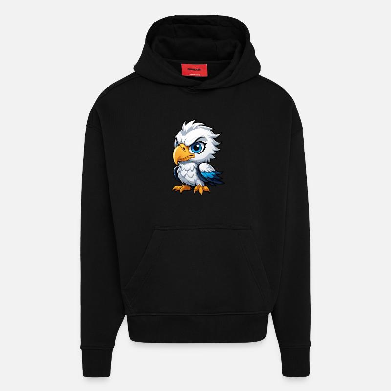 Cheeky Eagle Chick - Hoodie- made by SPREAD  - SOLID BLACK