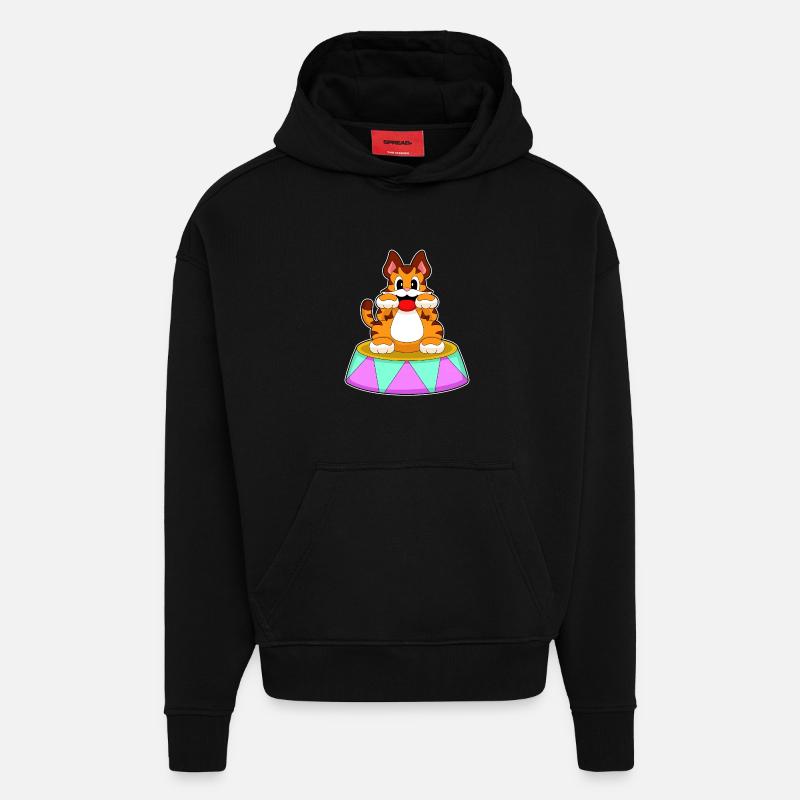 Cirque du tigre - Sweat à capuche bio épais oversize fabriqué en UE - SOLID BLACK