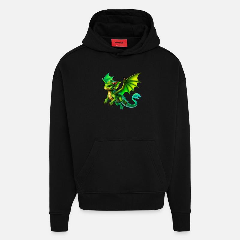 Dragon - Sweat à capuche bio épais oversize fabriqué en UE - SOLID BLACK