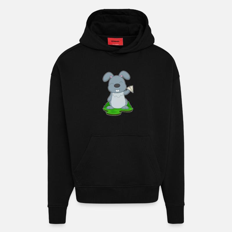 Hase Papierflugzeug - Hoodie- made by SPREAD  - SOLID BLACK