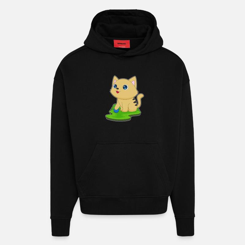 Jeu de chat - Sweat à capuche bio épais oversize fabriqué en UE - SOLID BLACK